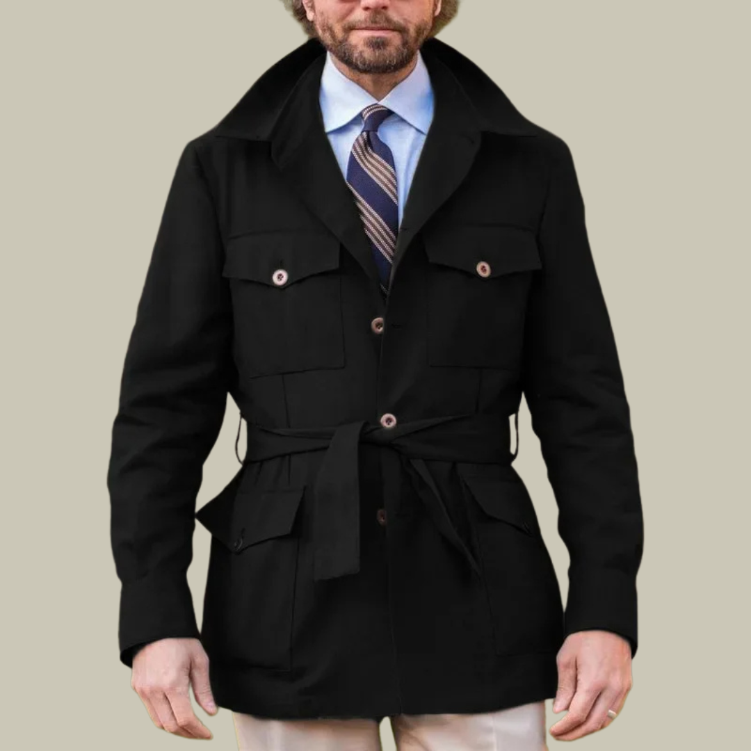 Vintage hunting windbreaker slim coat for men