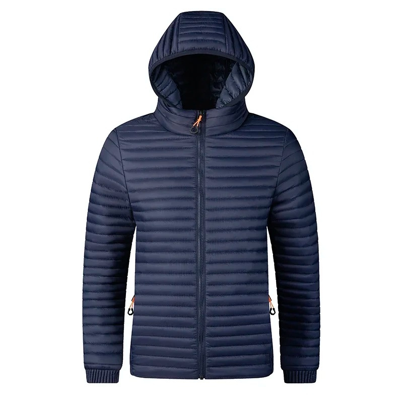 Quilted transition warm casual jacket with hood for men