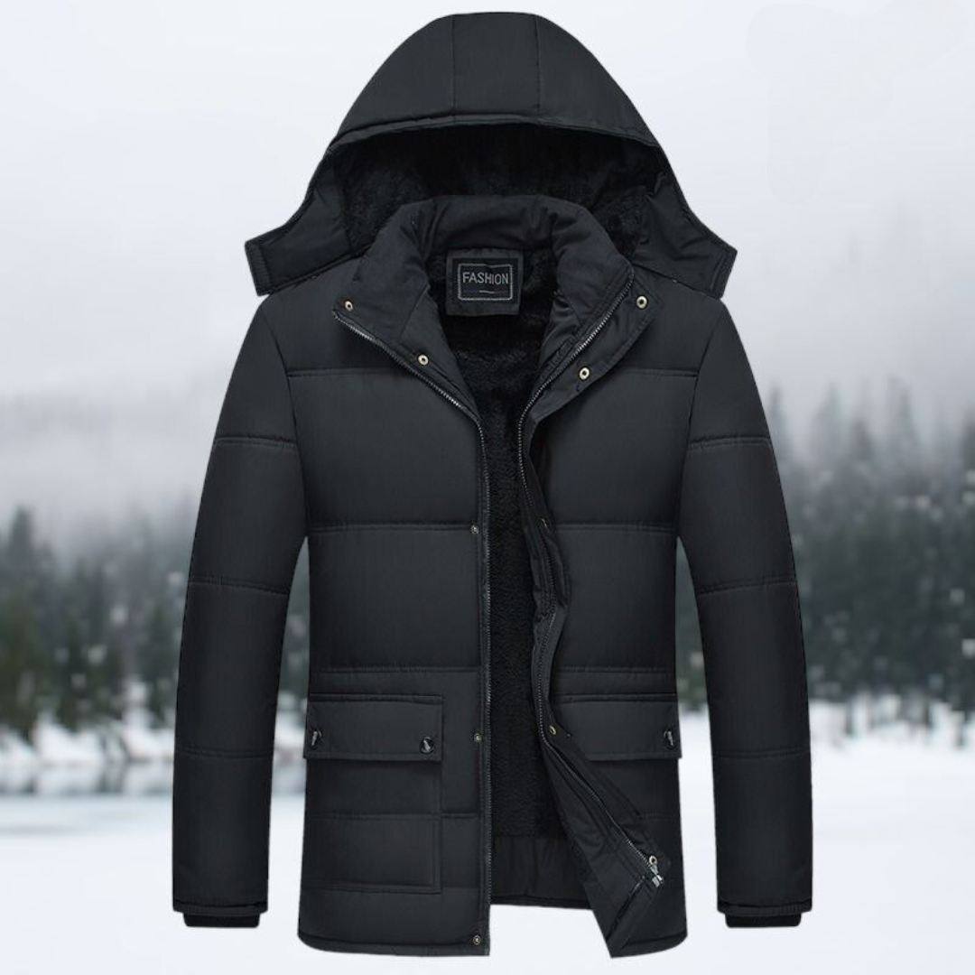 Packable lined hoodie winter coat