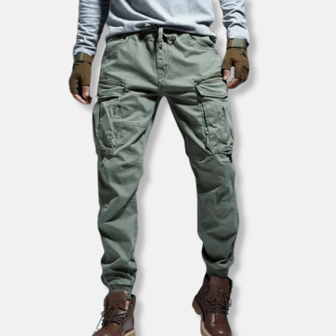 Men’s Cargo Jogger Pants – Relaxed Fit – Tapered Leg – Cotton Blend – Adjustable Waist