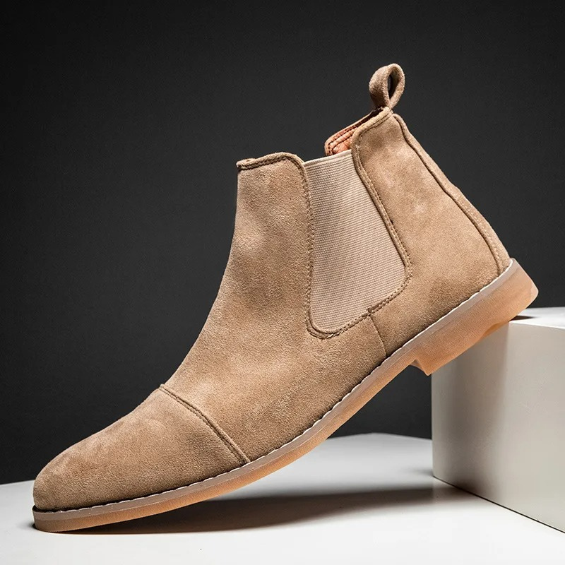 Modern suede chelsea boots for men