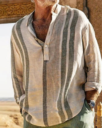 Half button long sleeve shirt for men
