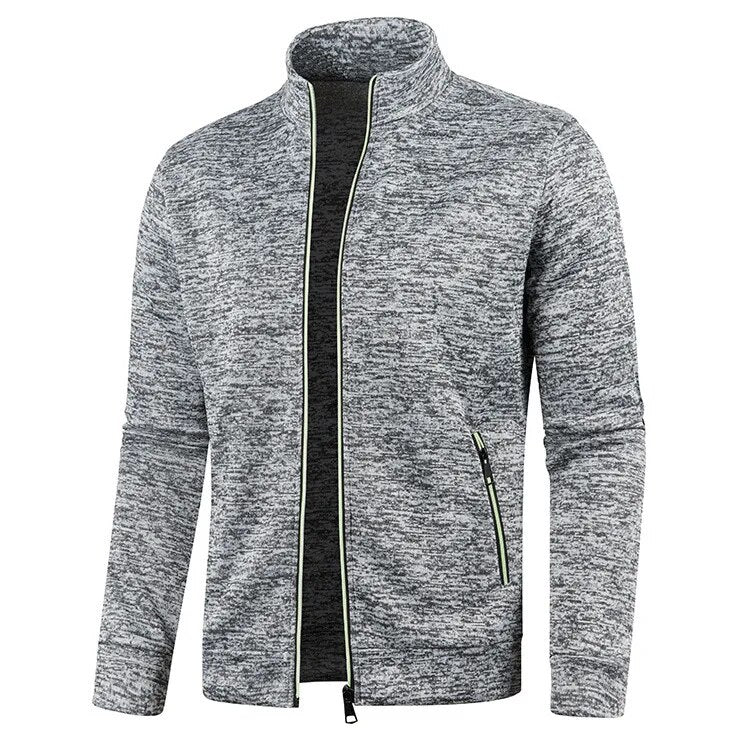 Full zip long sleeve casual jacket for men