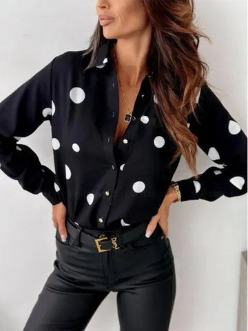 Breathable polka dot blouse for women