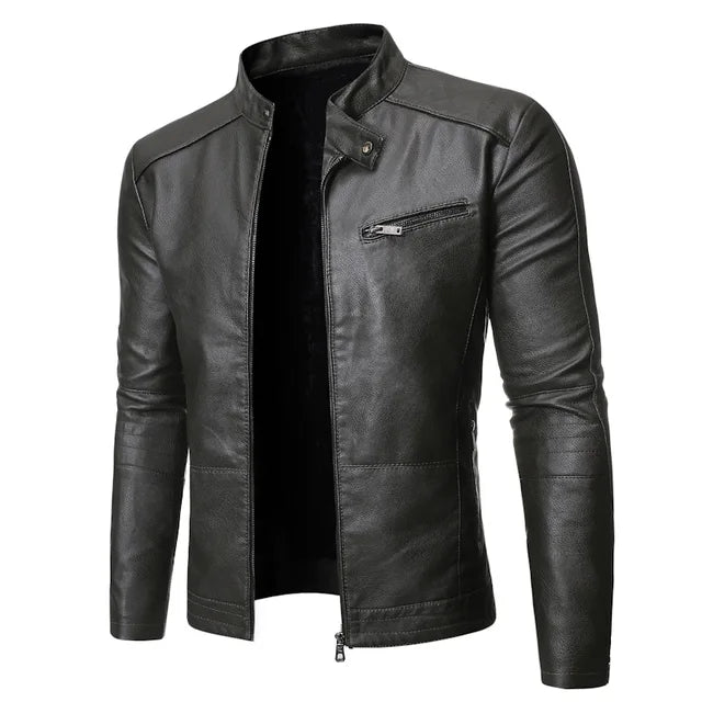 Biker leather jacket for men