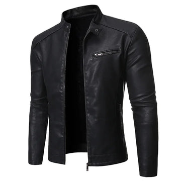 Biker leather jacket for men