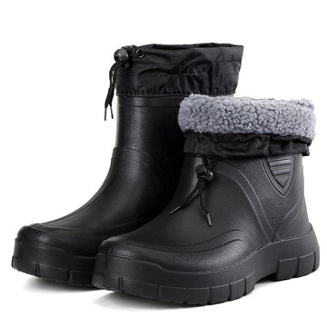 Fleece-lined rain boots for men