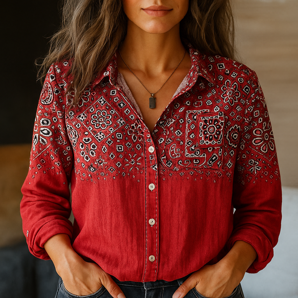 Amelia Linen Button-Down Shirt | Relaxed Fit Collared Shirt