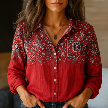 Amelia Linen Button-Down Shirt | Relaxed Fit Collared Shirt