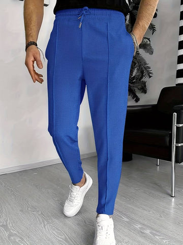 Waffle drawstring joggers for men