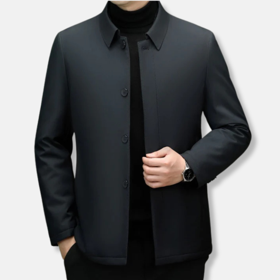 Men’s Jacket – Insulated Padding – Regular Fit – Point Collar – Button Front Closure