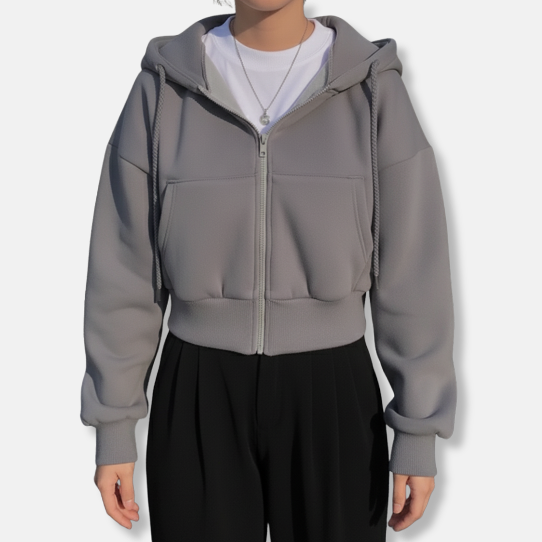 Women’s Hoodie – Oversized Fit – Soft Fleece – Zip Up – Kangaroo Pocket – Ribbed Cuffs