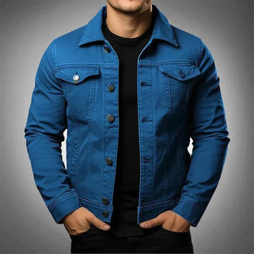 Slim workwear robust denim jacket for men