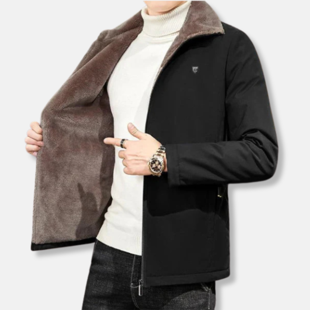 Men’s Parka Jacket – Water-Resistant – Faux Fur Lined – Hip Length – Modern Fit