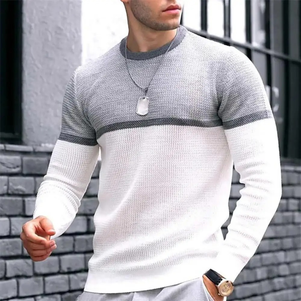 Fashion sweater with color gradient for men