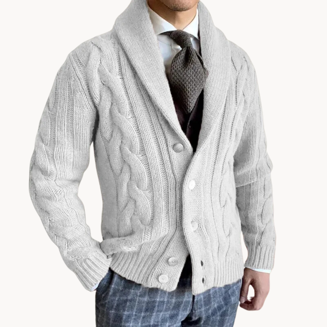 Cozy layering knitted cardigan for men