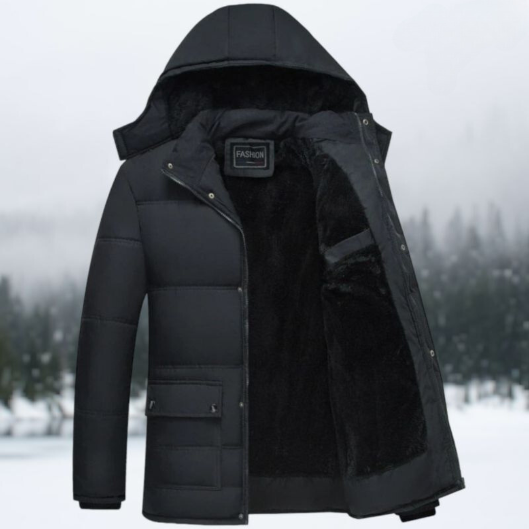 Packable lined hoodie winter coat