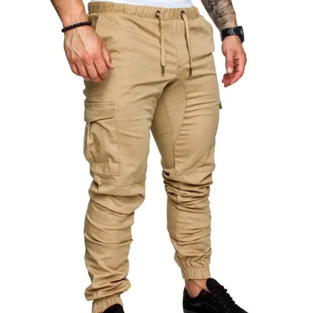 Sporty cargo trousers with pockets for men