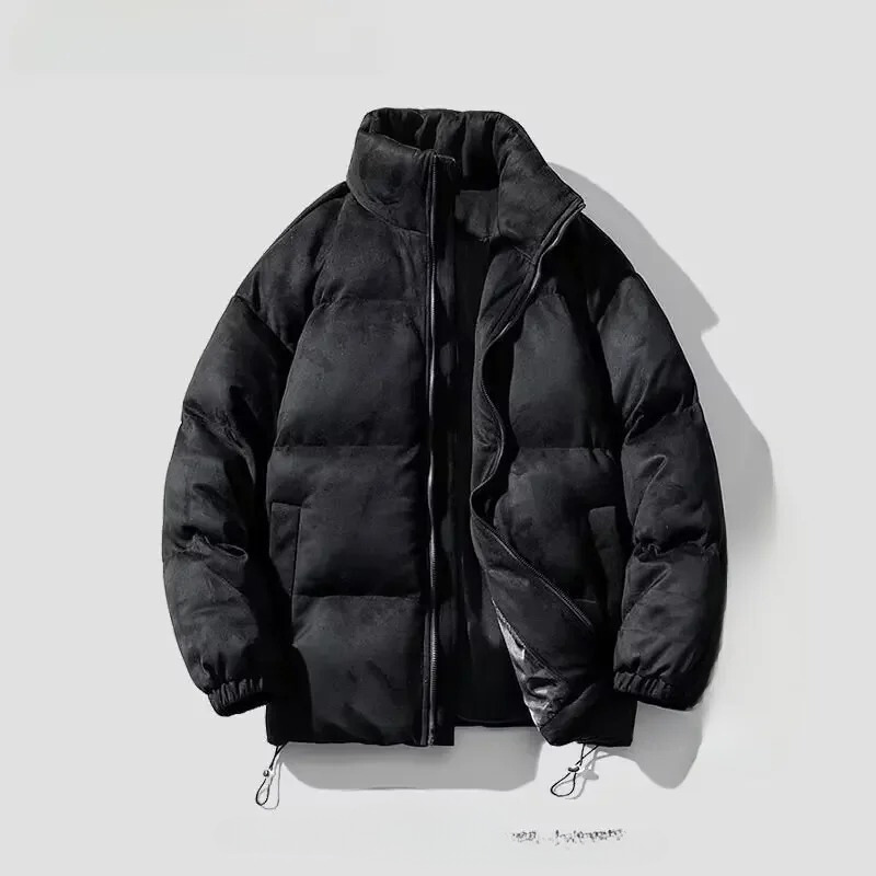 Puffer jacket with drawstring hem for men