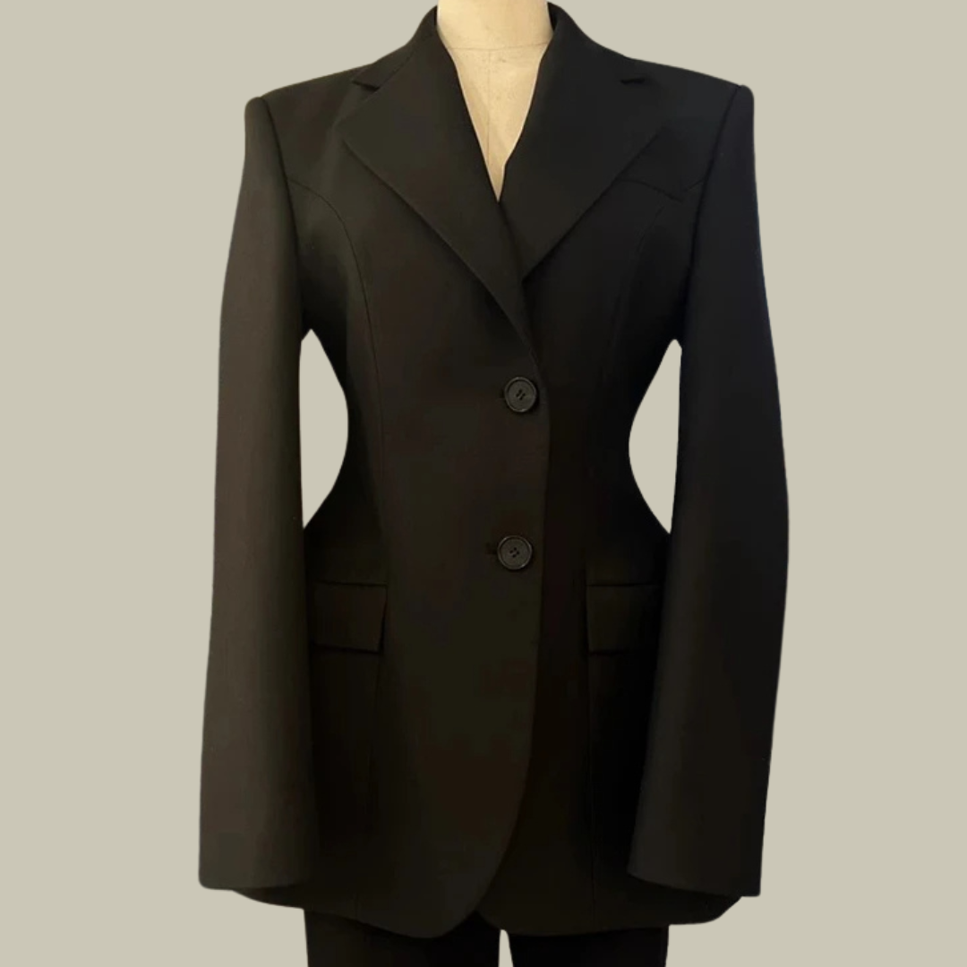 Single breasted office blazer for women