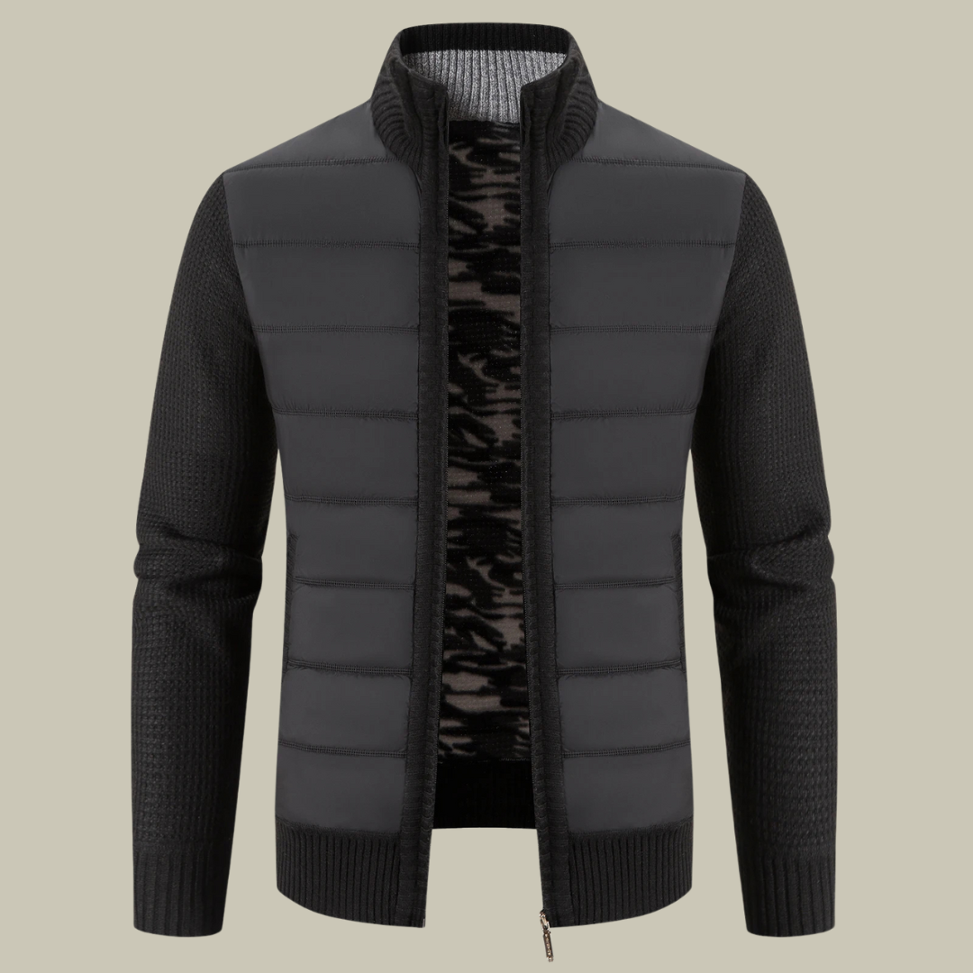 Full zip knitted jacket for men