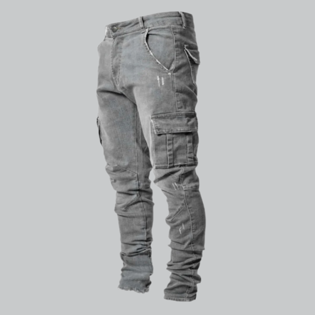 Cargo pockets denim jeans for men