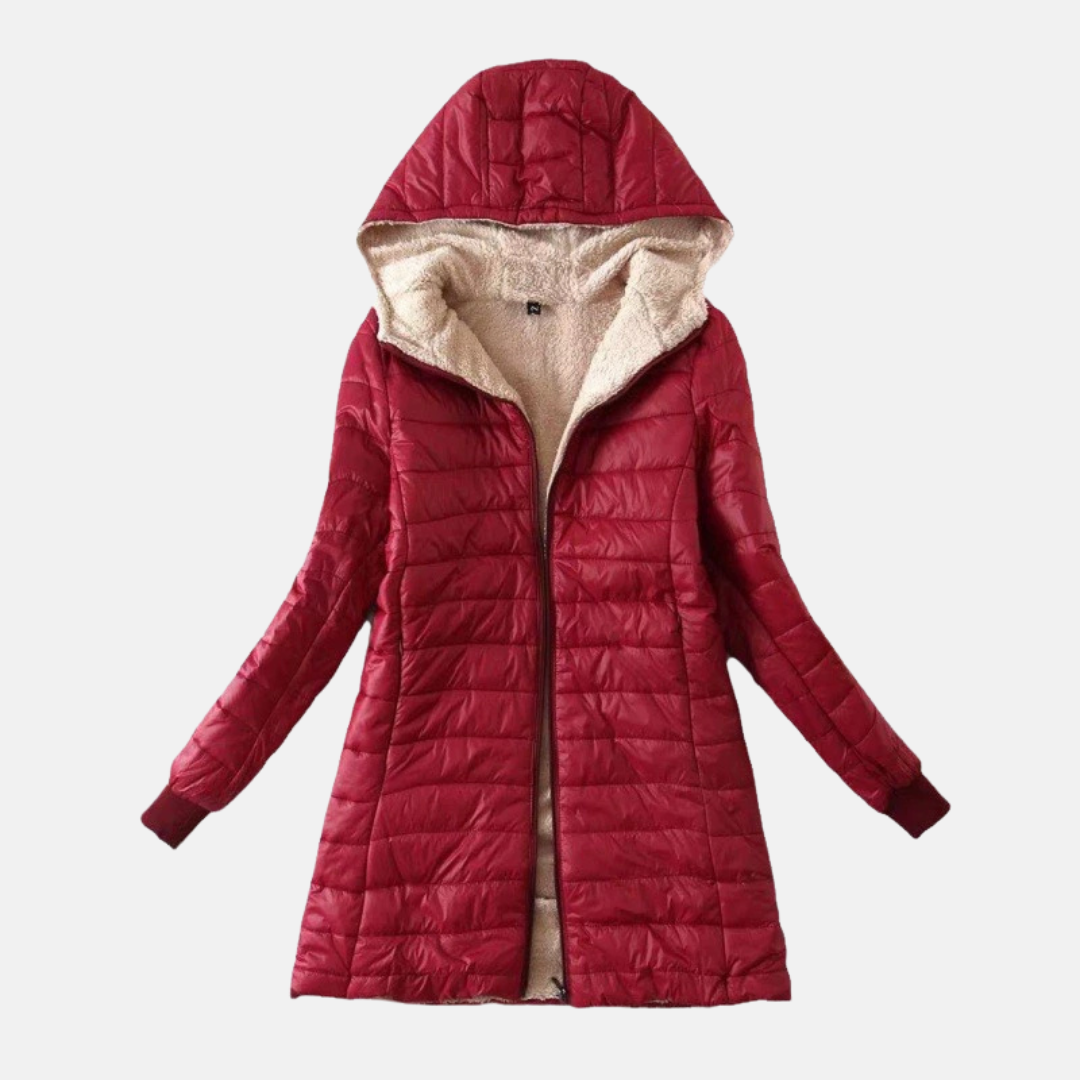 Women’s Puffer Coat – Quilted Warm Design – Plush Lined – Hooded Mid-Length Fit