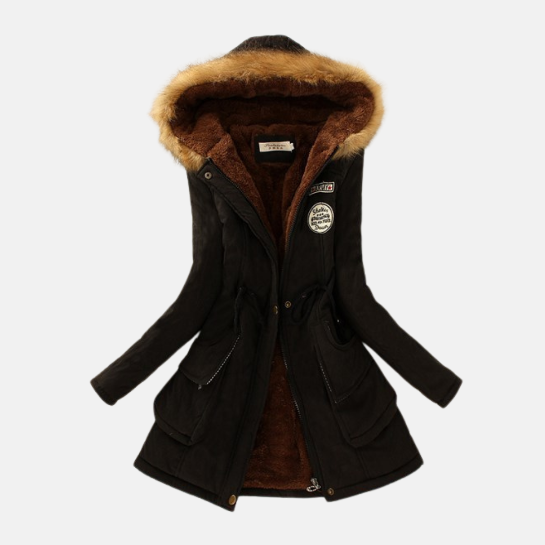 Women’s Parka Coat – Tailored Fit – Sherpa Lined – Faux Fur Hood – Utility Pockets