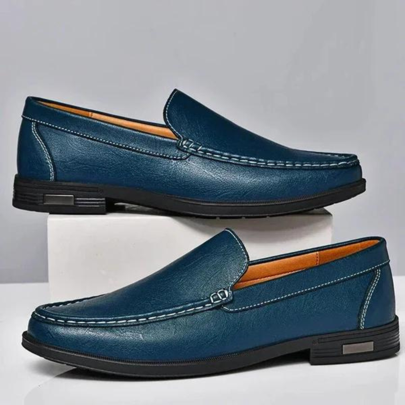 Slip on leather loafer shoes for men