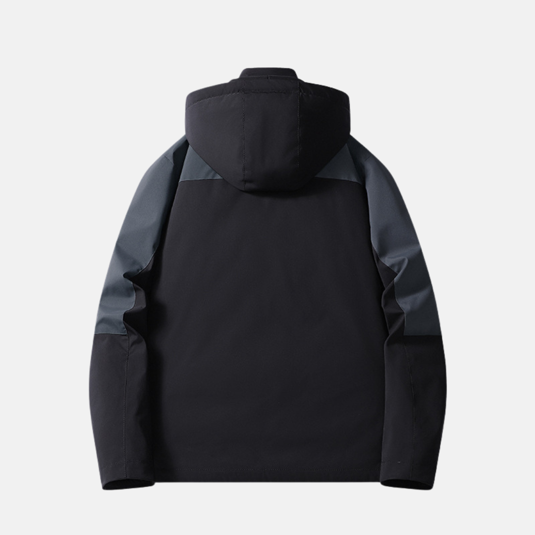 Men’s Hooded Jacket – Wind and Water Resistant – Quilted Lining – Relaxed Fit – Adjustable Cuffs