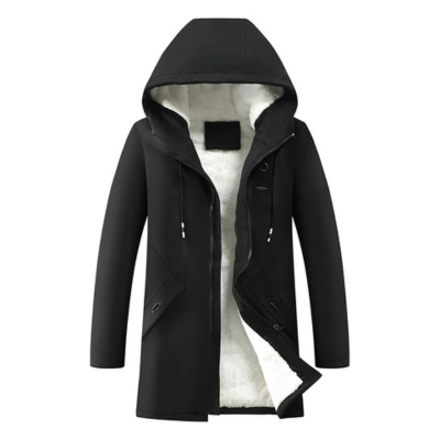 Parka winter jacket with soft fleece lining for men