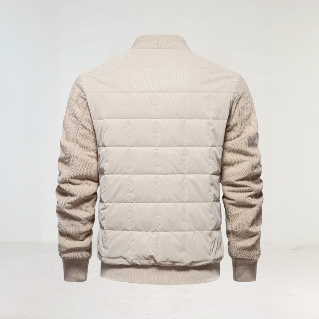 Warm quilted puffer jacket for men