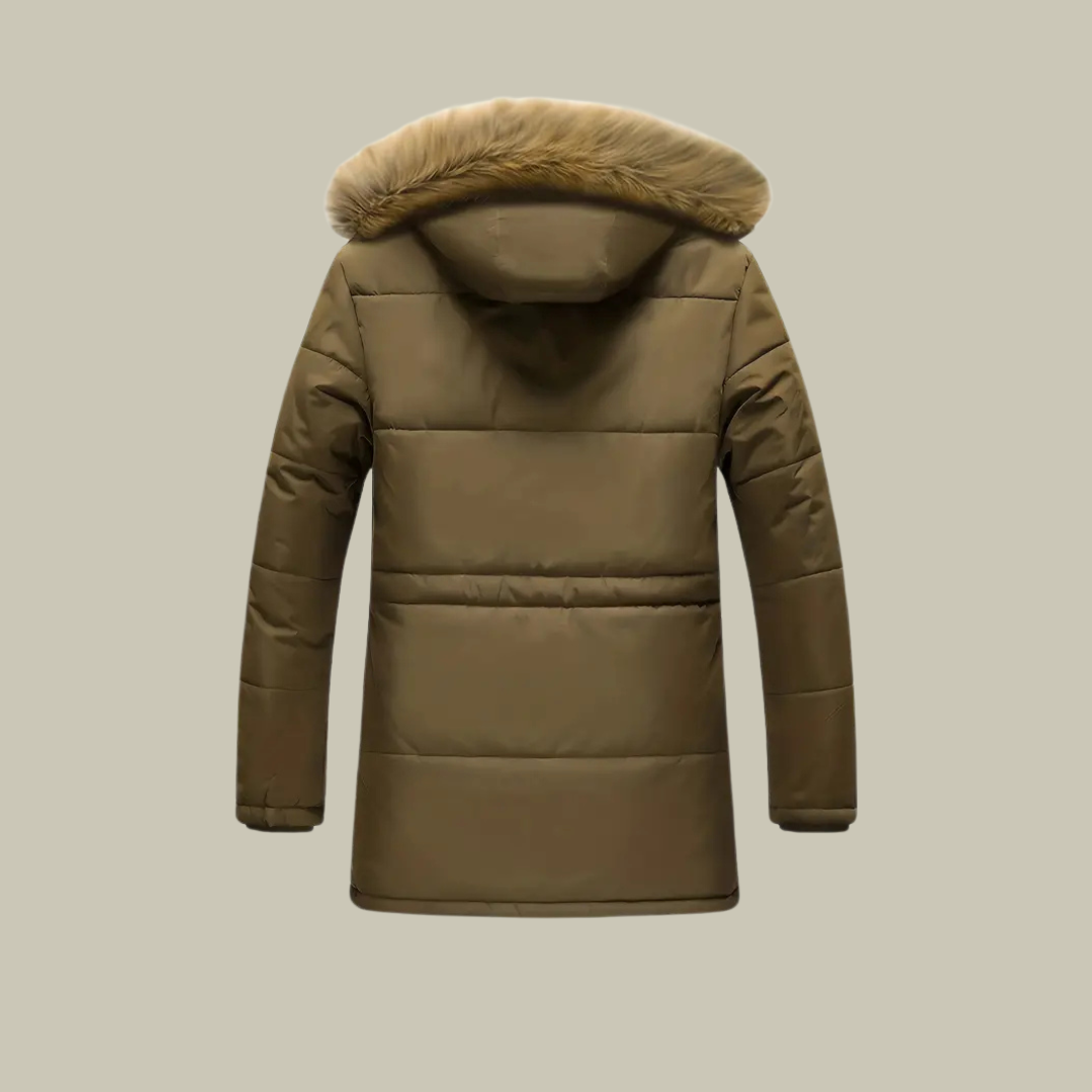 Fur hoodie winter parka jacket for men