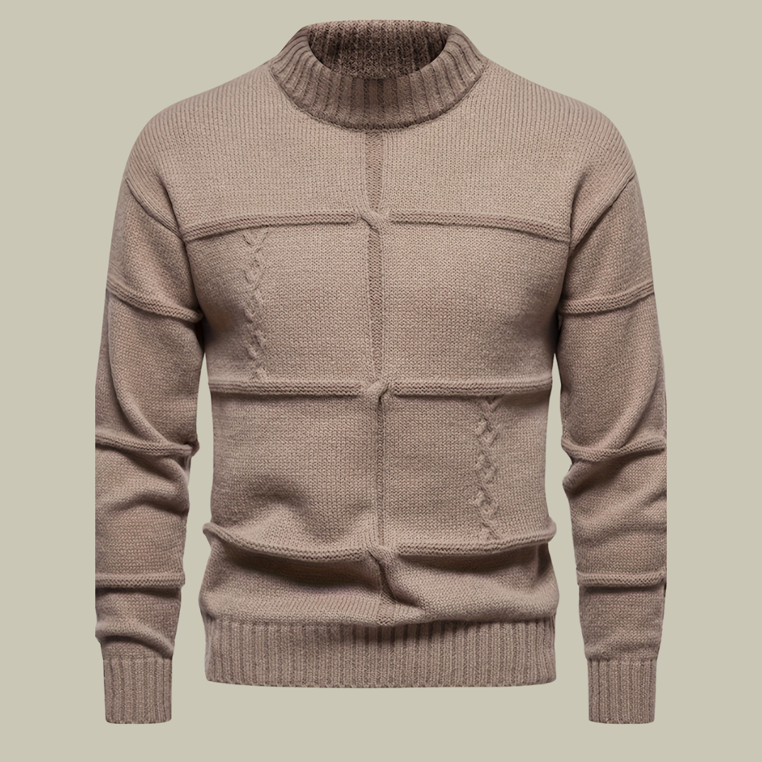 Premium fitted turtleneck sweater for men