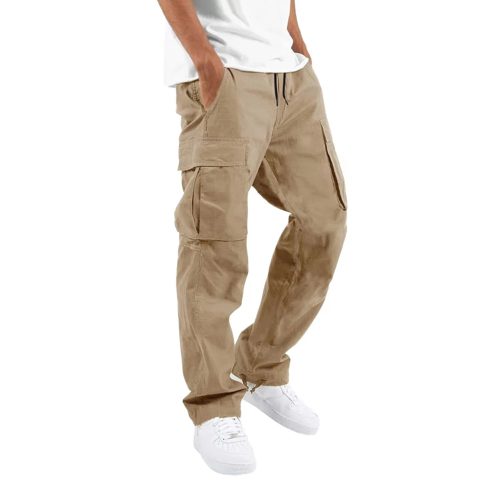 Casual wide fit cargo trousers for men