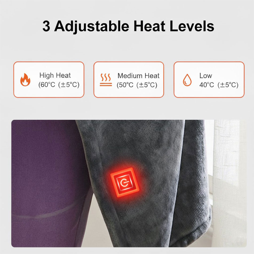 Minimalist Plush Microfleece Snap Closure Heated Shawl