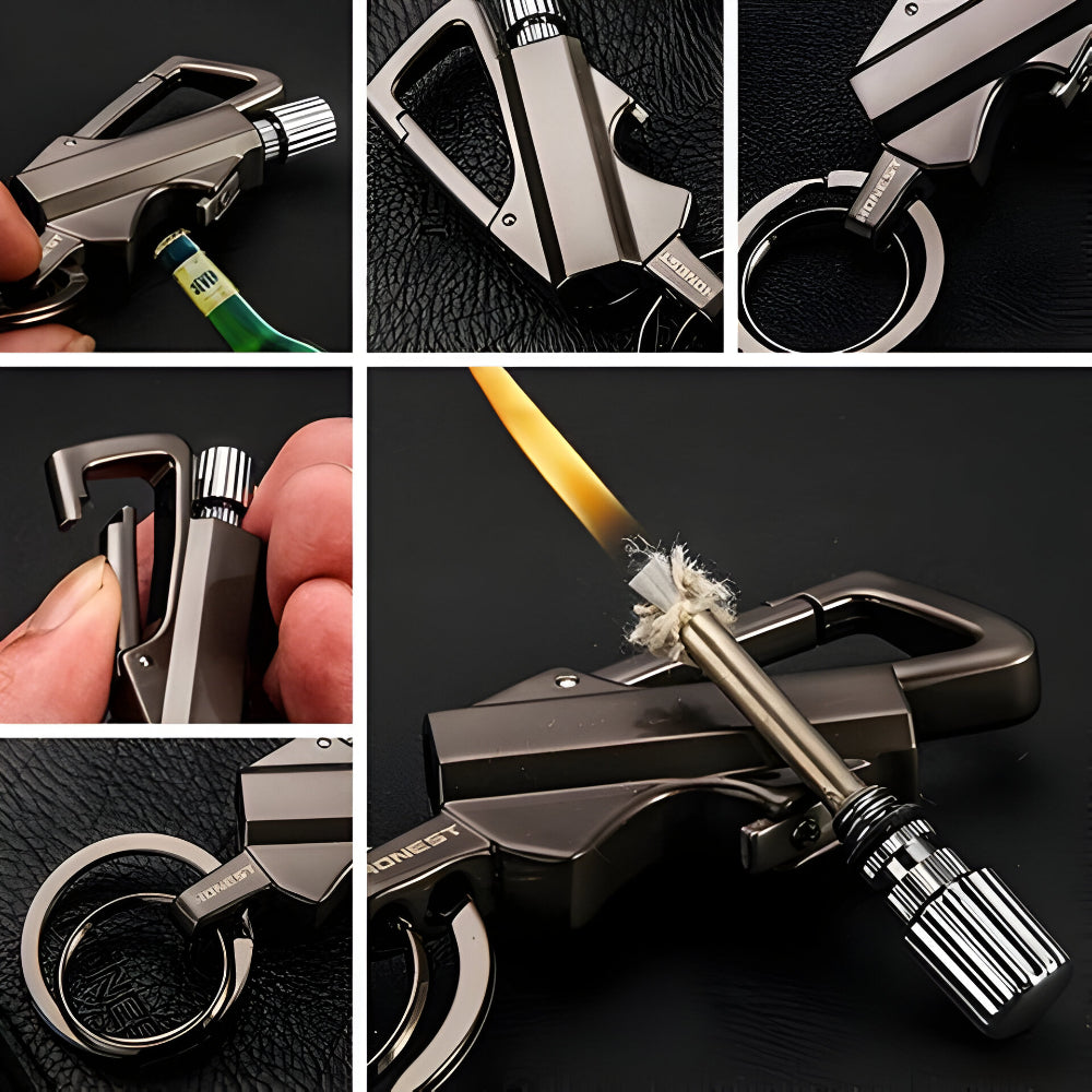 Brass Screw-Top Keyring Waterproof Match Case