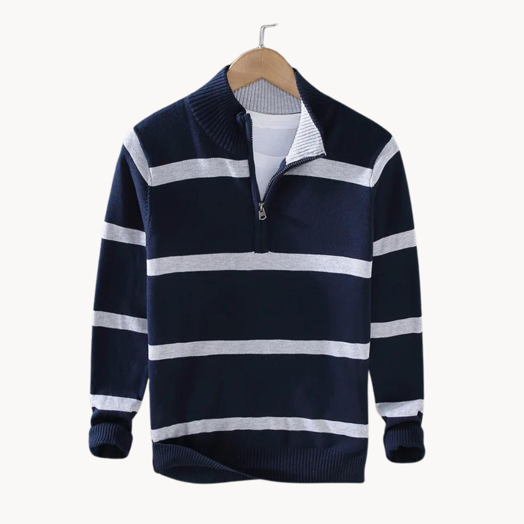 Quarter-zip collar sweater for men