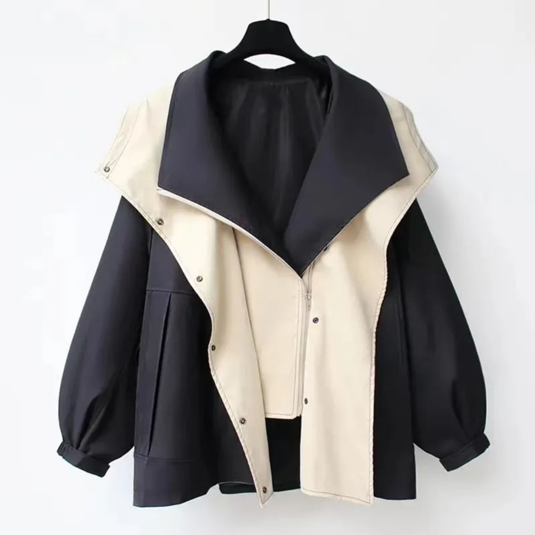 Double layer windbreaker jacket for women