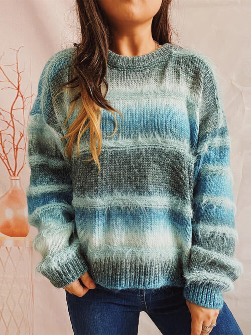 Cozy striped sweater for women