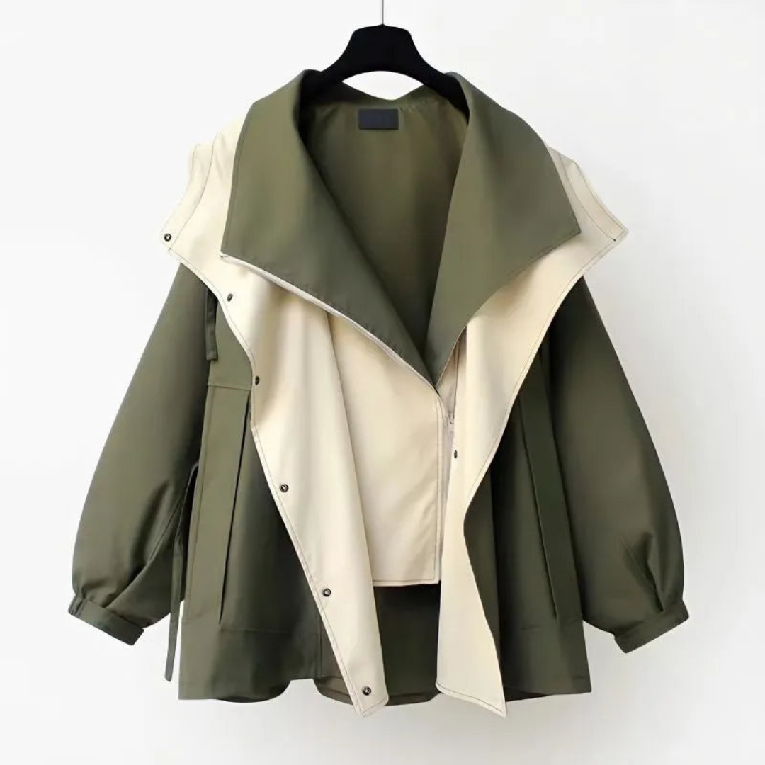 Double layer windbreaker jacket for women