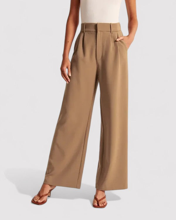 High waisted flared trousers for women