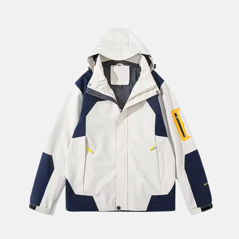 Men’s Outdoor Jacket – Windproof Water-Resistant – Adjustable Hood – Regular Fit – Zip Pockets