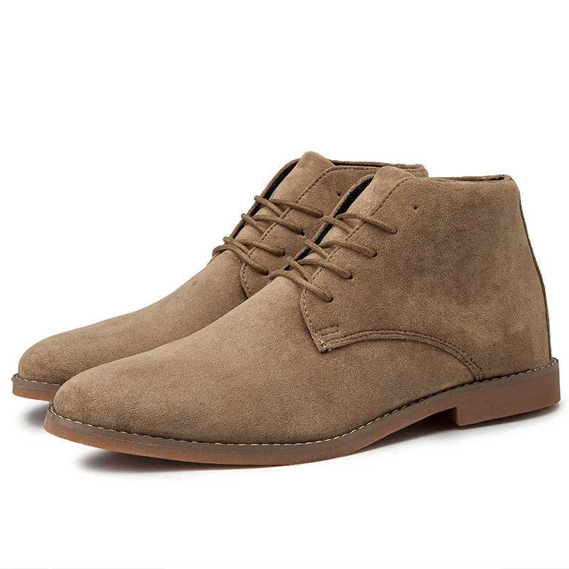 Suede chukka elegant ankle-high shoes for men