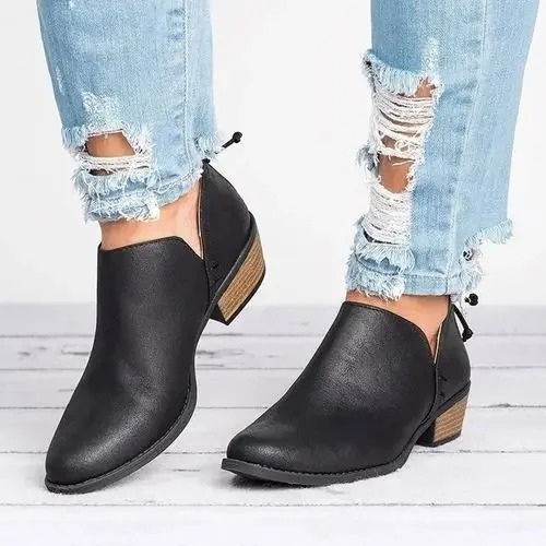 Low heel ankle boots for women