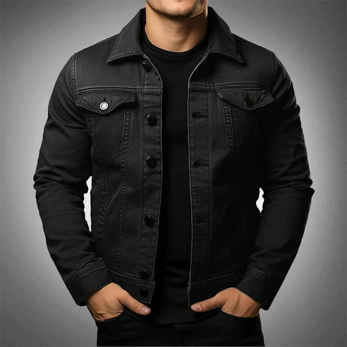 Slim workwear robust denim jacket for men