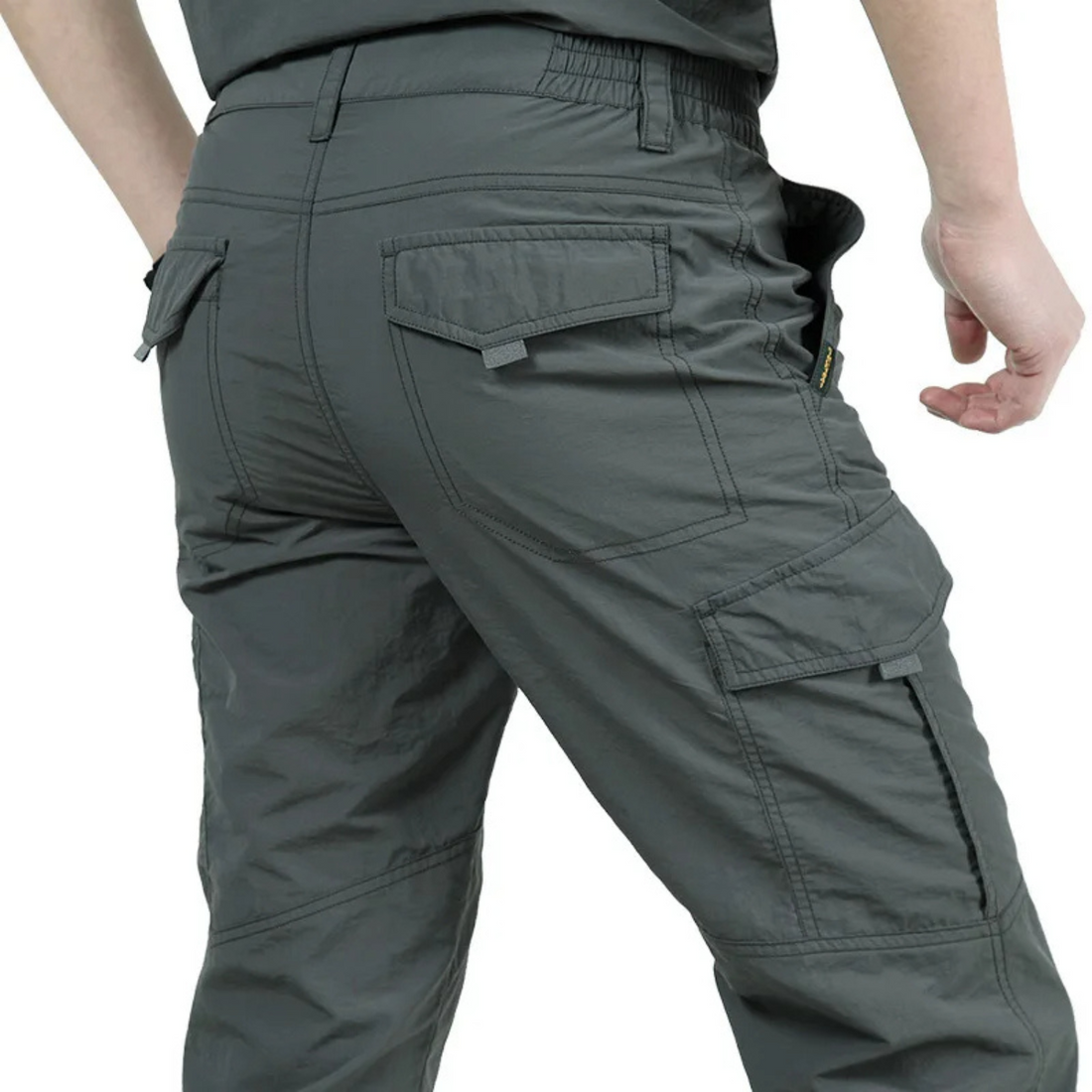 Waterproof long cargo trousers for men