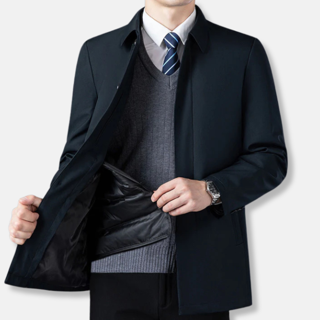 Men’s Outer Blazer – Tailored Fit – Wool Feel – Classic Collar – Button Front – Slash Pockets