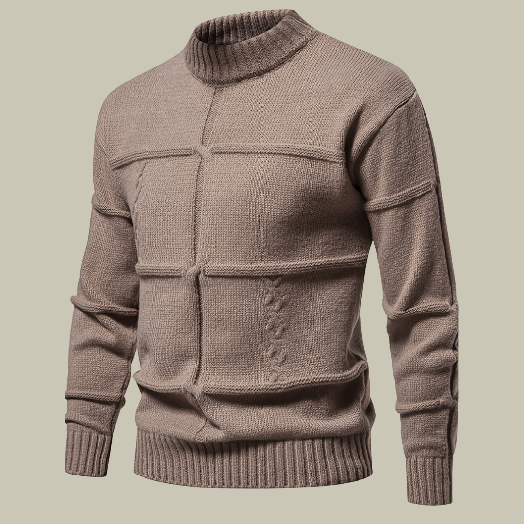 Premium fitted turtleneck sweater for men