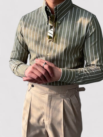 Timeless striped slim-fit shirt for men